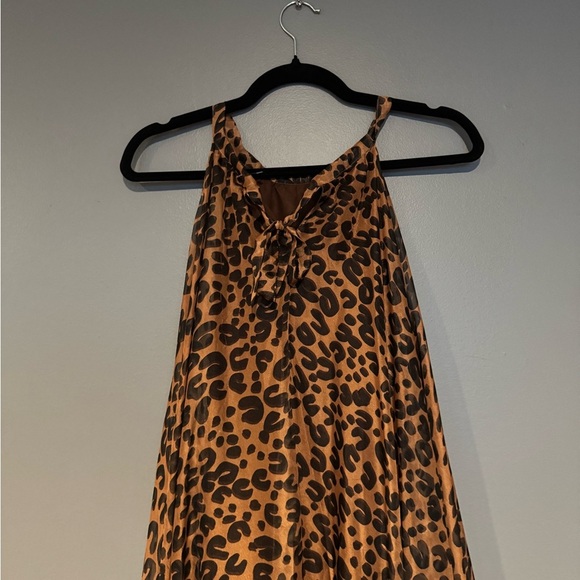 Chicwish Pleated Halter Maxi Dress in Brown and Black - Picture 5 of 11